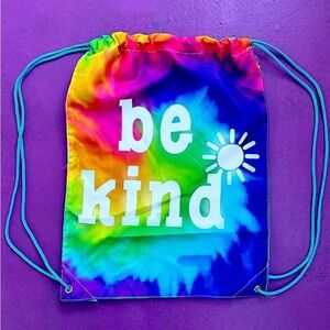 Sunshine Sisters- Vibrant Tie-Dye 'BE KIND’ Cinch-Drawstring Bag-NEW